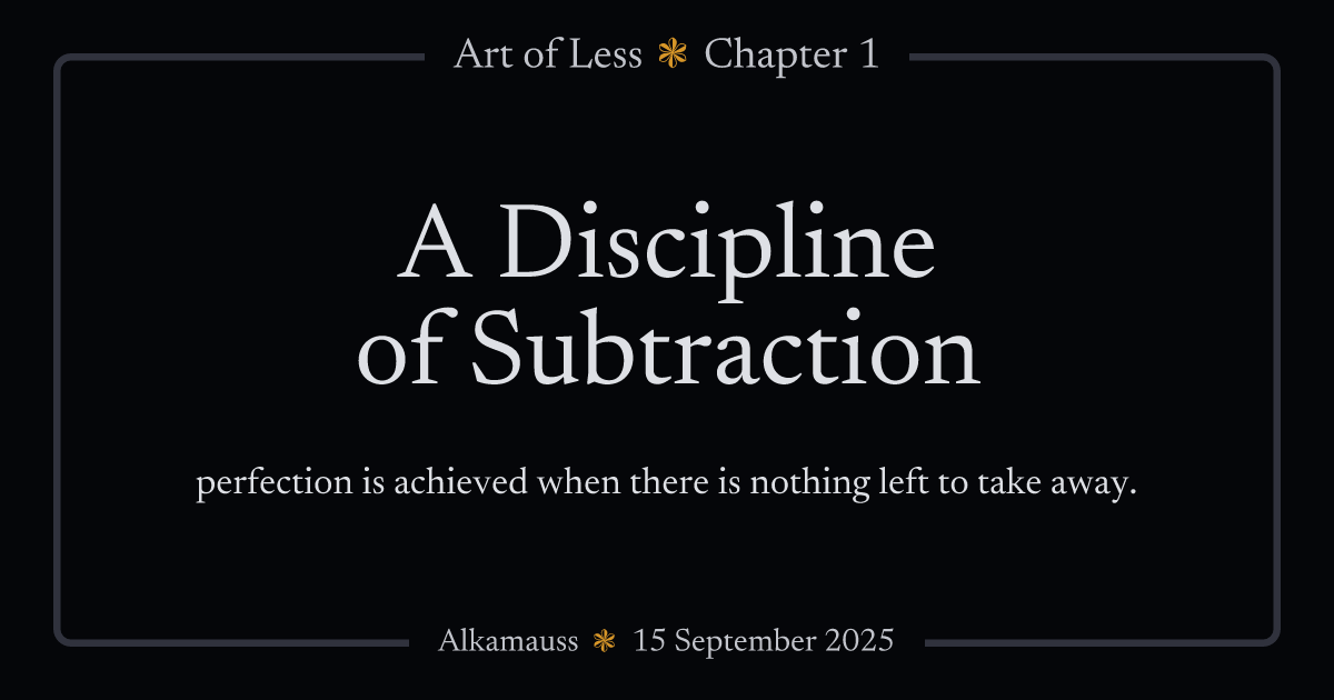 the art of less card image